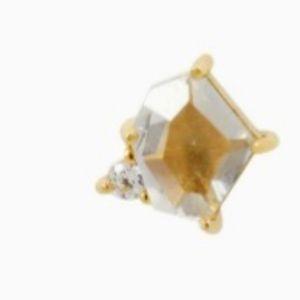 Buddha Jewelry organics Elicit yellow gold CZ end.